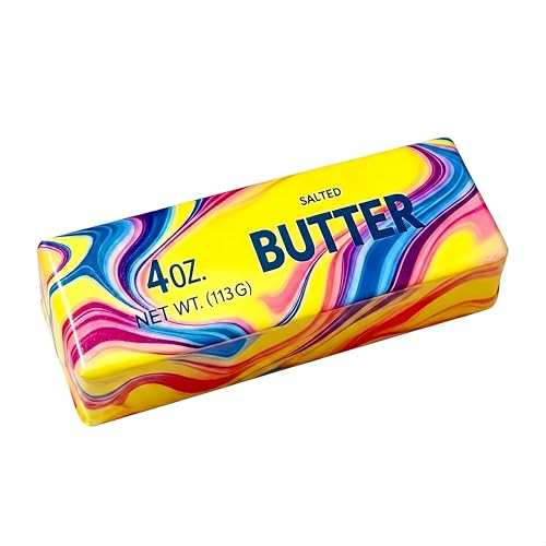 Slow Rebound Cute Butter Squeeze Stress Balls,Realistic Soft Butter Stick Fidget Toy, Slow Rising Portable Squishy for Adults Anxiety & Stress Relief, Sensory Gifts for Office (Tie dye Purple)