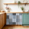 Small Cabinet Curtains for Kitchen Under Sink Skirt for Bathroom Blue Plaid Dishwasher Curtain Cover Farmhouse Rustic Checkered Buffalo Desk Curtain Skirt Drape for Classroom Laundry Closet 11"x13"