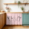 Small Cabinet Curtains for Kitchen Under Sink Skirt for Bathroom Pink Halloween Dishwasher Curtain Cover Funny Ghost Cute Cartoon Spooky Desk Curtain Skirt Drape for Classroom Laundry Closet 11"x13"