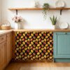 Small Cabinet Curtains for Kitchen Under Sink Skirt for Bathroom Tropical Fruits Dishwasher Curtain Cover Summer Yellow Red Desk Curtain Skirt Privacy Drape for Classroom Laundry Closet Decor 11"x13"