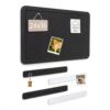 Small Felt Bulletin Board 24"X16" and 4 pcs Bar Strips Set - Black