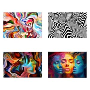Small Jigsaw Puzzles for Adults Challenging Puzzle Small Puzzles Mini Jigsaw Puzzles for Teens 150 Pieces Micro Tiny Puzzle Abstract Black White Stripes Travel Puzzles 6 x 4 inch 4 Packs