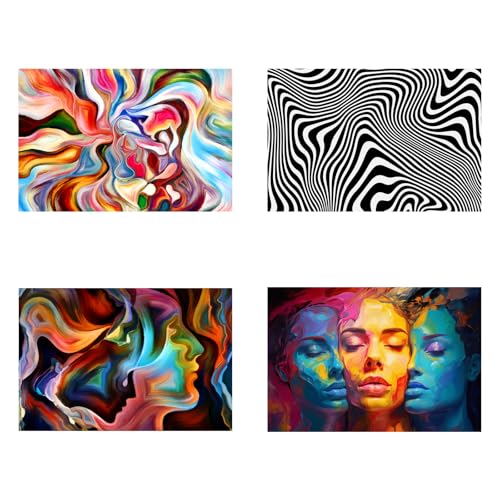 Small Jigsaw Puzzles for Adults Challenging Puzzle Small Puzzles Mini Jigsaw Puzzles for Teens 150 Pieces Micro Tiny Puzzle Abstract Black White Stripes Travel Puzzles 6 x 4 inch 4 Packs