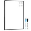 Small Magnetic Whiteboard for Wall, 16" x 12" Dry Erase White Board, Black
