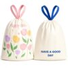 Small Trash Bags 4 Gallon, Blue White Letter + Tulip