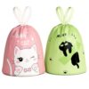 Small Trash Bags 4 Gallon, Cute Pink Cat + Mint Cat