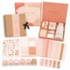 SMARSTICKER Includes 6 Washi Tape Rolls, 4 Sticker Sheets, Photo Corners, Glue Dots, Adhesive Tape, Gift Box & Guide for DIY Memory Album（Red）