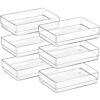 SMARTAKE 6 PCS Clear Plastic Drawer Organizers Set, Large Size Non-Slip Desk Drawer Organizer, Versatile Bathroom and Vanity Drawer Organizer Trays for Makeup, Bedroom, Office, Kitchen Utensils