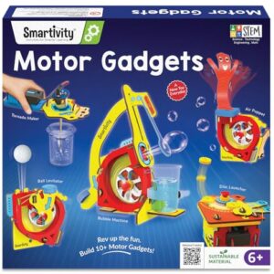 Smartivity 10-in-1 Motor Powered STEM Kit for Kids | Build 10+ Electronics Projects - Bubble Launcher, Spinner & More | DIY Science Engineering Toy | Birthday Gift Boys & Girls 6 7 8 9 10 11 12
