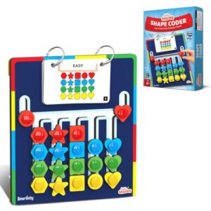 Smartivity Shape Coder Puzzle for Kids 6–12 Years | Logic & Color Sequencing Brain Game | 15 Challenge Cards, 5 Columns | Critical Thinking STEM Toy | Travel-Friendly Birthday Gift Boys & Girls