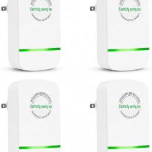 Smart Plug Energy-Saving Box,Voltage Stabilizer for Home & Office,Power Factor Saver,Energy-Saving to Reduce Electricity Bills,US Plug,90V–250V,28 kW Load,4-Pack