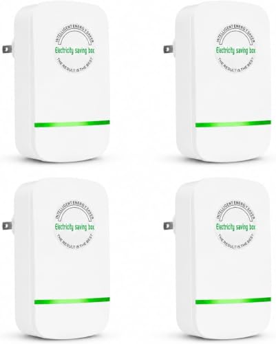 Smart Plug Energy-Saving Box,Voltage Stabilizer for Home & Office,Power Factor Saver,Energy-Saving to Reduce Electricity Bills,US Plug,90V–250V,28 kW Load,4-Pack