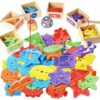 Smartwo Montessori Fishing Game for Toddlers,Wooden Magnetic Fishing Game,Early Educational-Shape & Color Sorting Toy for Kid 3-5,Preschool Learning Fine Motor Skill,Classroom Matching Activity