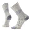 Smartwool Womens Everyday Popcorn Cable Crew Socks, Light Gray, Medium