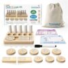 Smartyland Bilingual Math Toy English Spanish Educational Kit for Preschoolers | STEAM Early Math & Logic Set | Hands-on Addition, Subtraction, Counting, Logic Games, Wooden Boards, Activity Cards