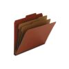 Smead 100% Recycled Pressboard Classification File Folder, 2 Dividers, 2" Expansion, Letter Size, Red, 10 per Box (14024)