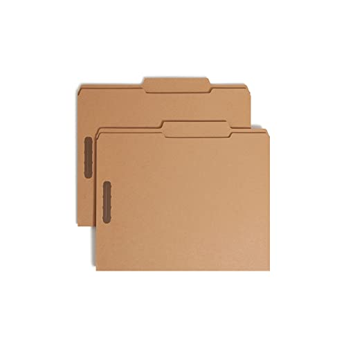 Smead Fastener File Folder, Reinforced 2/5 -Cut Tab Right of Center Position, Guide Height, Letter Size, Kraft, 50 per Box (14880)