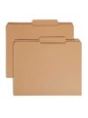 Smead File Folder, Reinforced 2/5-Cut Tab Right of Center, Guide Height, Letter Size, Kraft, 100 Per Box (10776)