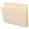 Smead Indexed File Folders, 1/5-Cut Tab, Assorted Positions, Indexed, Letter Size, Manila (A-Z)