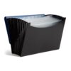 Smead Poly Frequency Expanding File Folders, Flap and Cord Closure, Letter Size, Wave Pattern, 13 Pocket, Blue/Black (70863)