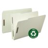 Smead Pressboard Fastener File Folder, 2 Fasteners, 1/3-Cut Tab, 2" Expansion, Legal Size, Gray/Green, 25 per Box (20004)
