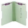 Smead Pressboard Fastener File Folder with SafeSHIELD, 2, 1/3 Cut Tab, 76 Mm Expansion, Legal Size, Gray, Green, 25 Count, 19944