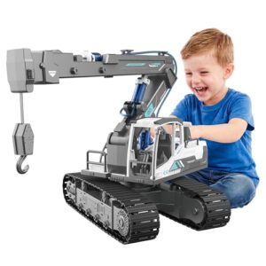SMILESSKIDDO Crane Truck Toy - 134 PCS Hydraulic Science Kits for Kids Age 8-12, Teenage Engineering Kit Construction Vehicle STEM Toys for Ages 8+