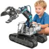 SMILESSKIDDO Science Kits for Kids Age 8-12 - 137 Pcs STEM Toys for Ages 8-13 with Hydraulic Grab, Teen Boys Gift Ideas Crane Toy, Teenage Engineering Kit Construction Vehicle Toys