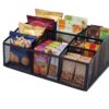 Snack Organizer for Pantry, Metal Mesh Storage Basket, Kitchen Counter Snack Box Tray, Drink Packet Holder, Tea Bag Organizer, Pantry Shelf Bin, Desk Drawer Rack for Coffee Bar, Home and Office