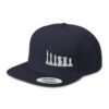 Snapback Flat Bill Left Side Panel Chess Set White Embroidery Hats for Men & Women Acrylic Navy