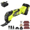 SnapFresh Oscillating Multi Tool Cordless, 20V DIY Tool Kit, 6 Speed, 3.2°Oscillation Angle, Quick-Lock Replaceable, 24pcs Accessories, Battery & Fast Charger, For Scraping, Blades Sanding, Cutting