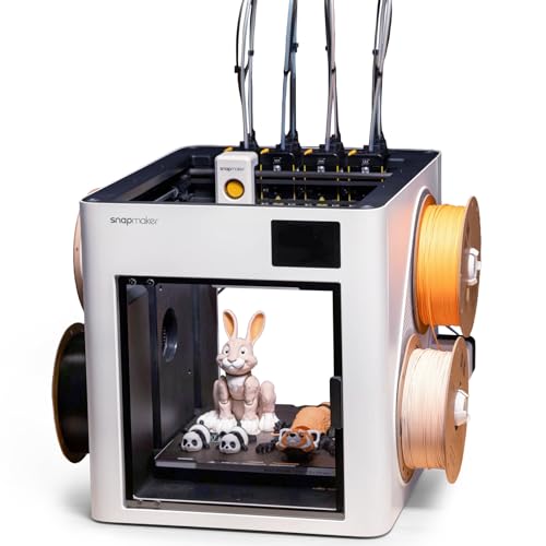 Snapmaker U1 3D Printer,4 Toolheads with 5 Seconds Toolchanger,Multi Color&Multi Material Printing, 5X Faster and 5X Less Waste,Smart Calibration,CoreXY 500mm/s Speed,270x270x270mm Large Build Size