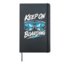 Snowboarding KEEP ON BOARDING Funny Snowboard Kids Hardcover Journal, Black