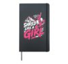 Snowboarding SHRED LIKE A GIRL Funny Snowboard Girl Hardcover Journal, Black