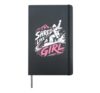 Snowboarding SHRED LIKE A GIRL Funny Snowboard Girl Hardcover Journal, Black