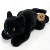 SNUTTIG 3.3 lbs Black Cat Plush Pillow, 20.5" Weighted Stuffed Animal Heating Pad for Period Cramps with Removable Pad - Cute Weighted Plush Cat for Adult & Kid Gifts