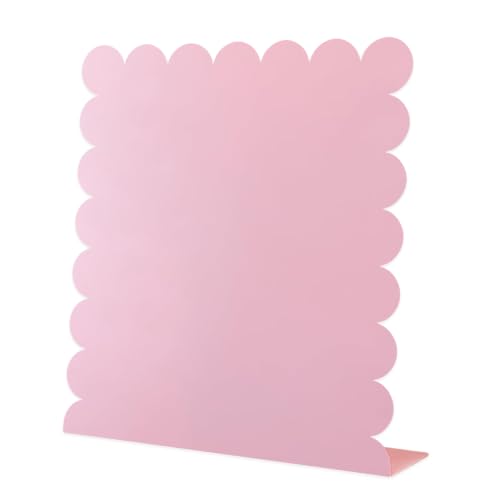 SNYVVEX 1PCS Cute Pink Scalloped Magnetic Desktop Desk Stand Board, Decorative Magnetic Display Board with Stand, Desktop Magnet Board for Memos Photos, Magnet Board Display and Magnetic