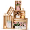 Soaoo 5 Pcs Decorative Nesting Wooden Crates for Storage Display 5 Size Large Small Rustic Wood Decorative Storage Crates with Handle Farmhouse Crate Box Container Made from Pine(Classic Color)