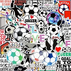 Soccer Stickers |100 Pcs World Cup Soccer Waterproof Vinyl Decals for Water Bottles Laptop Car Luggage Cup Computer Mobile Phone Skateboard Decor