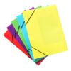 Socobeta File Folder Plastic Document Organizer Set 5 Pcs Large Capacity with Elastic Band for Office and Study 35.5x25.5cm (Multi Colors)