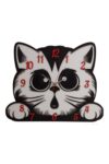 SODEF Decorative Cat MDF Wall Clock for Room 19.7 in | Battery Operated | Playful & Modern Design - Black White