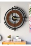 SODEF Large Black Walnut Wood Wall Clock 20.1 in x 18.9 in Modern Design Silent Mechanism for Living Room Office - Black-Walnut