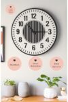 SODEF Modern Minimalist Decorative Wall Clock 18.9 in Silent Sweep Movement Black and White Chic Design 0.31 in Wood for Living Room Office Bohemian Style - Siyah-Beyaz