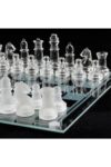 SODEF Professional Glass Chess Set Folding Acrylic Board with Crystal Chess Pieces