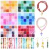Soeoy 6mm Glass Beads Bracelet Making Kit, 144 Colors Crystal Glass Beads Set with 6 Storage Boxes, DIY Jewelry Beading Supplies for Necklaces, Keychains, Friendship Bracelet Gifts