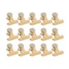 SOESFOUFU 15pcs Magnetic Clip Magnets for Fridge Door and Office Cubicle, Holding Force Stainless Steel Refrigerator Magnet Clips in Golden Color for Notes and Plans