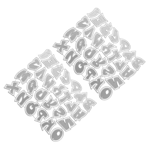 SOESFOUFU 2pcs Metal Script Die Alphabet Cutting Dies Set with 26 Capital Letters, Carbon Steel Material, Smooth Edges for Cutting and Embossing Birthday Cards and DIY Craft Projects