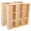 SOESFOUFU 2pcs Wood Drawer Organizer with 9 Multi-compartment Dividers for Clothes Socks Underwear, Space-saving and Versatile Storage Box for Closet, Dresser, and Wardrobe Organization