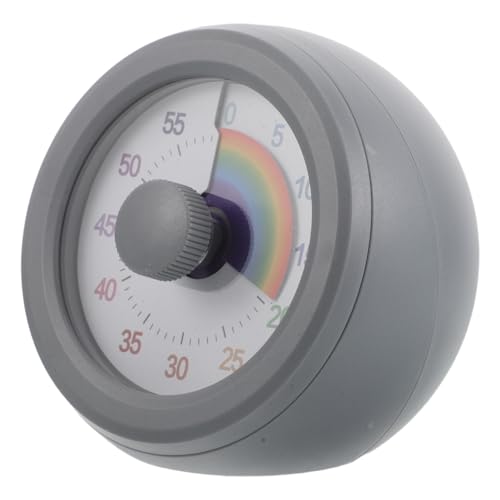 SOESFOUFU Visual Timer Rainbow Pattern Round Silent Timer for Desk with Vibrant Colors and Plastic Material, 4-inch Countdown Clock for Productivity, Meetings, and Homeschooling Study Tool