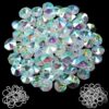 SOFPLATE 1 Box 240Pcs Crystal Suncatcher Making Kit 150Pcs 14mm AB Octagon Glass Crystal Beads with Iron Split Rings Stainless Steel Hooks Chandelier Crystal Parts for DIY Hanging Home Decorations